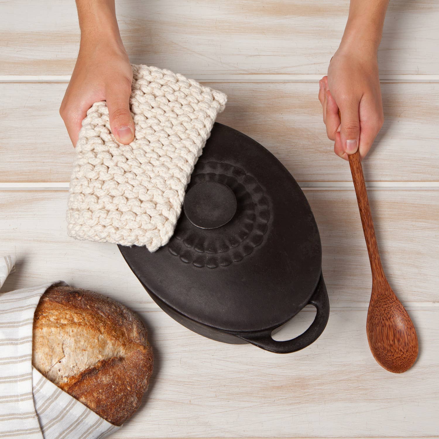 Natural Knit Potholder - Oven Mitts & Pot Holders