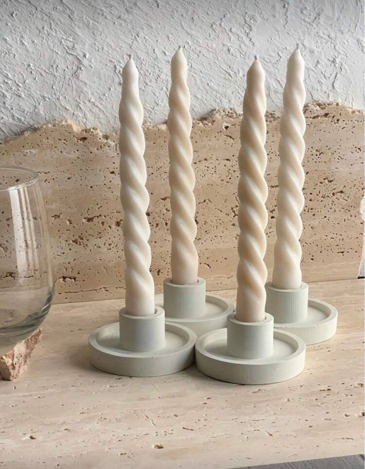 Stone Candlestick Holder -