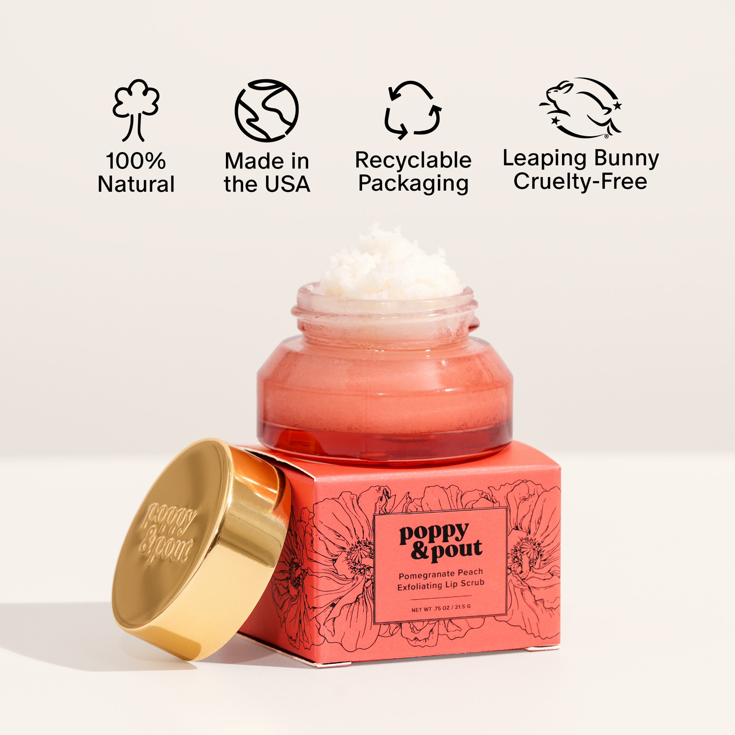 Lip Scrub, Pomegranate Peach -