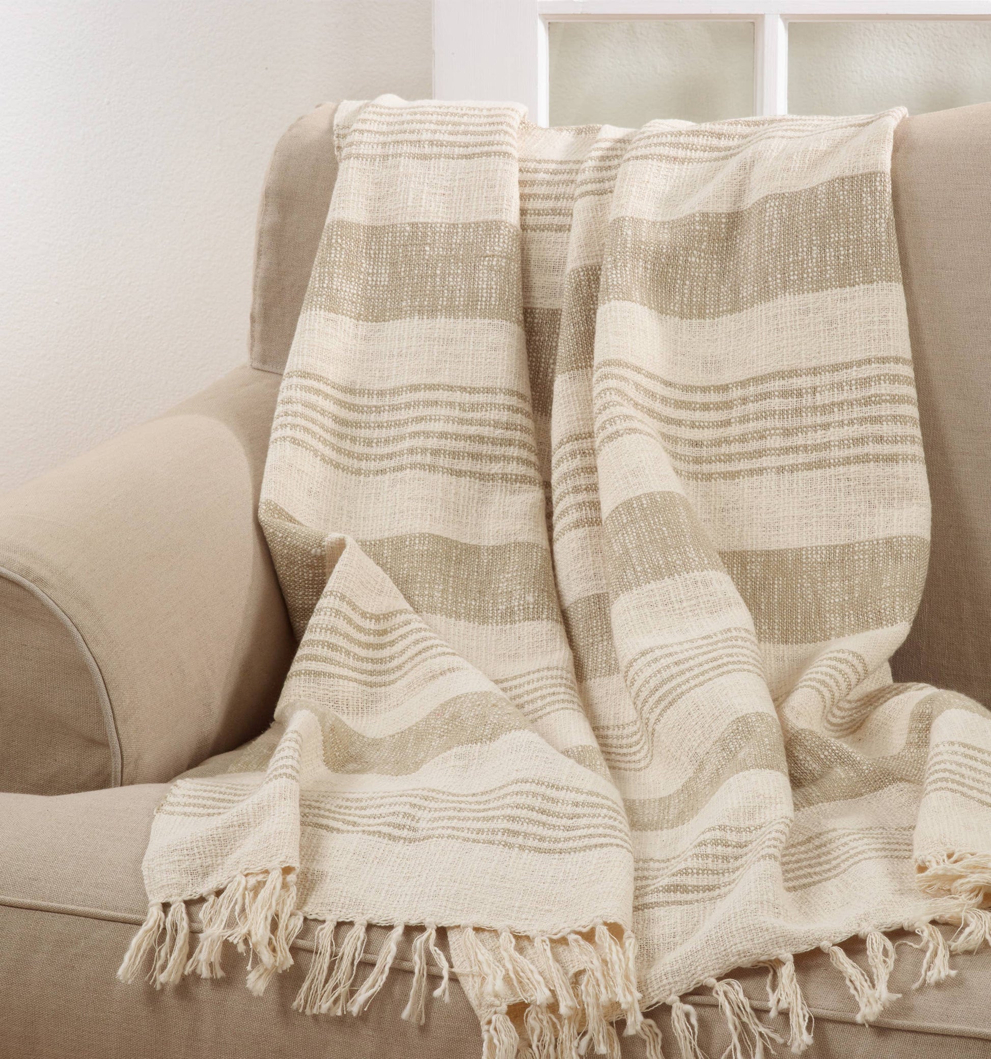 Striped + Tasseled Throw -