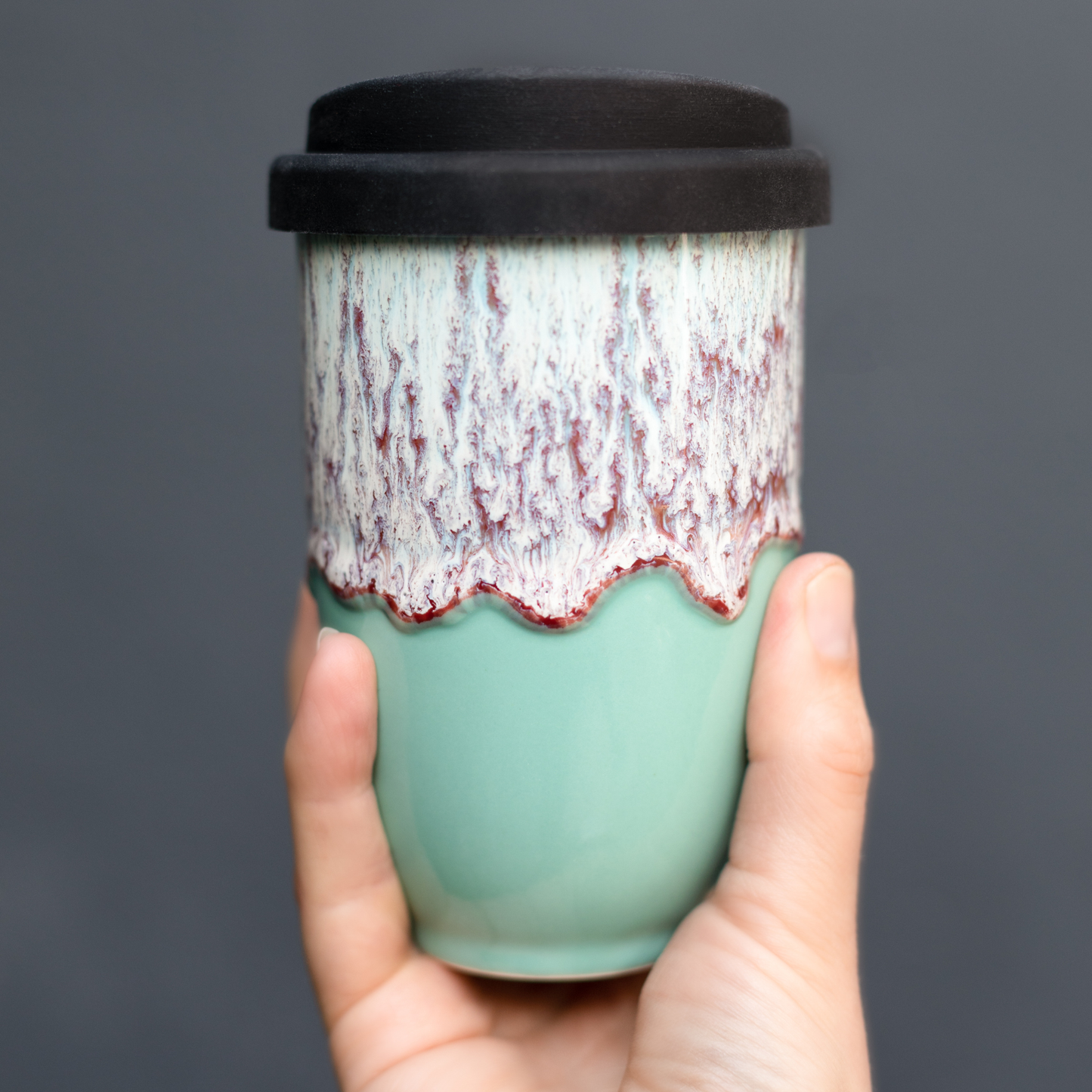 Nebula Ceramic Travel Mug – 12oz with Lid & Sleeve -