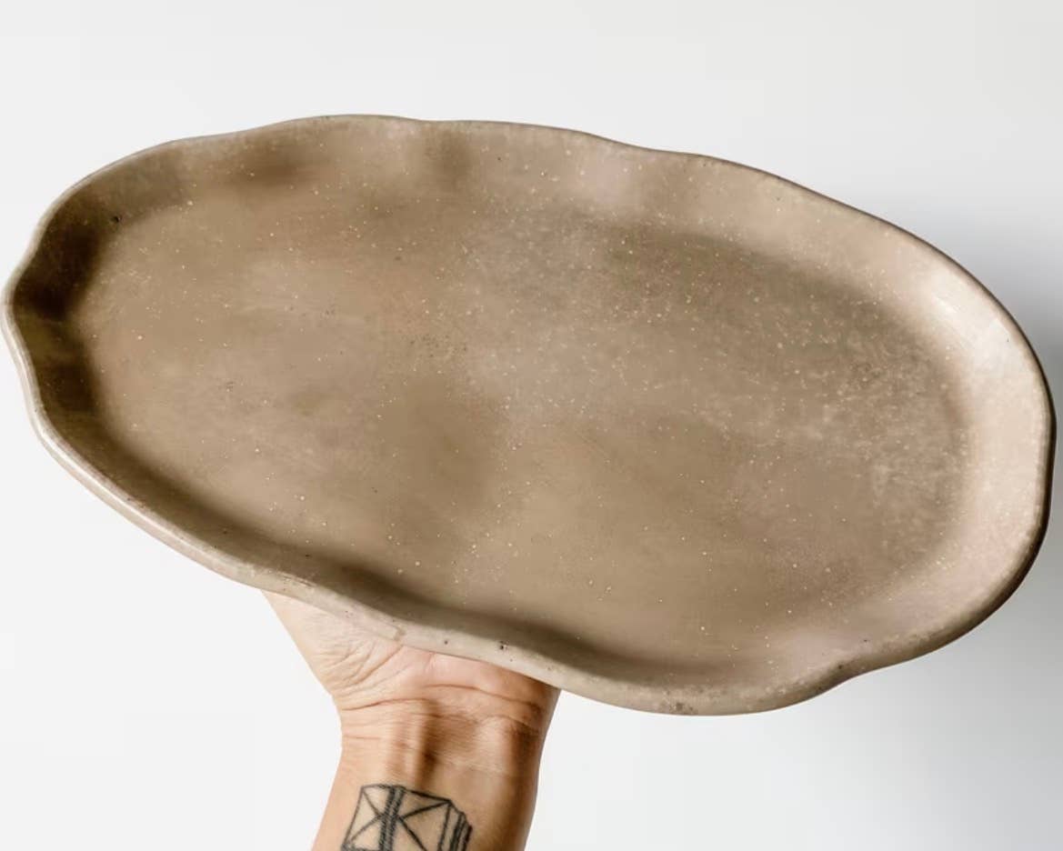 Decorative Stone Oval Tray -