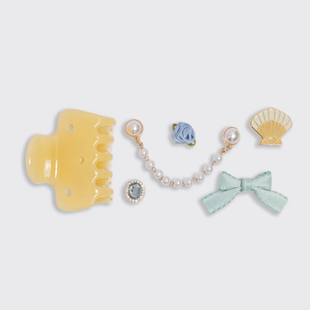 KitschPop™ Cloud Clip 7pc Set Coastal Cottage - Butter Yellow -
