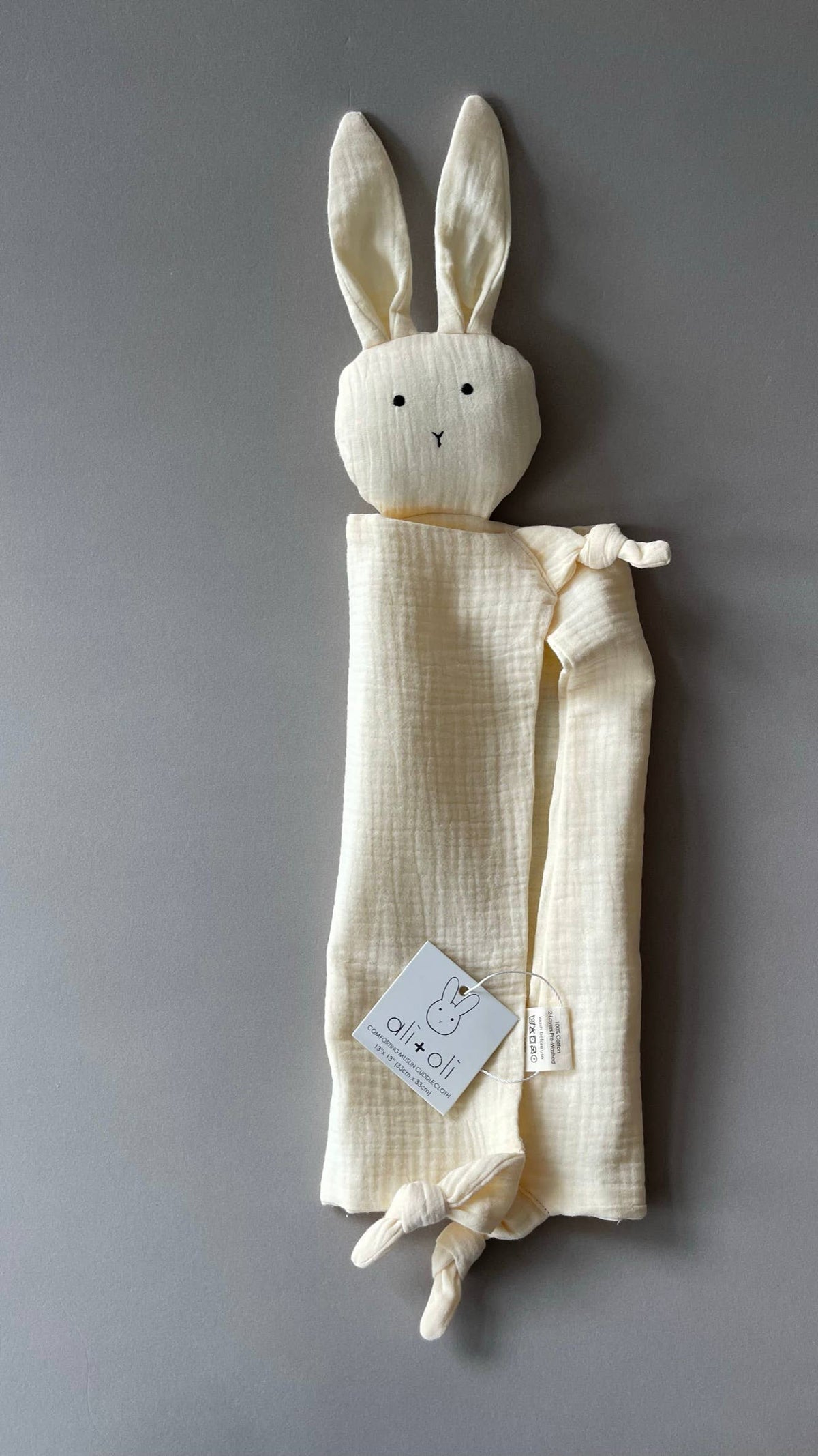 Cuddle Security Blanket Soft Muslin Cotton - Bunny (Beige)