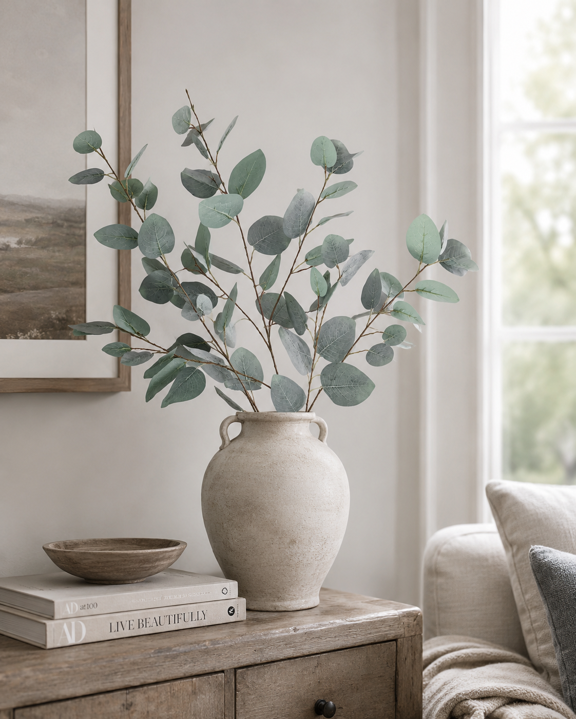 37" Silver Dollar Eucalyptus Spray -