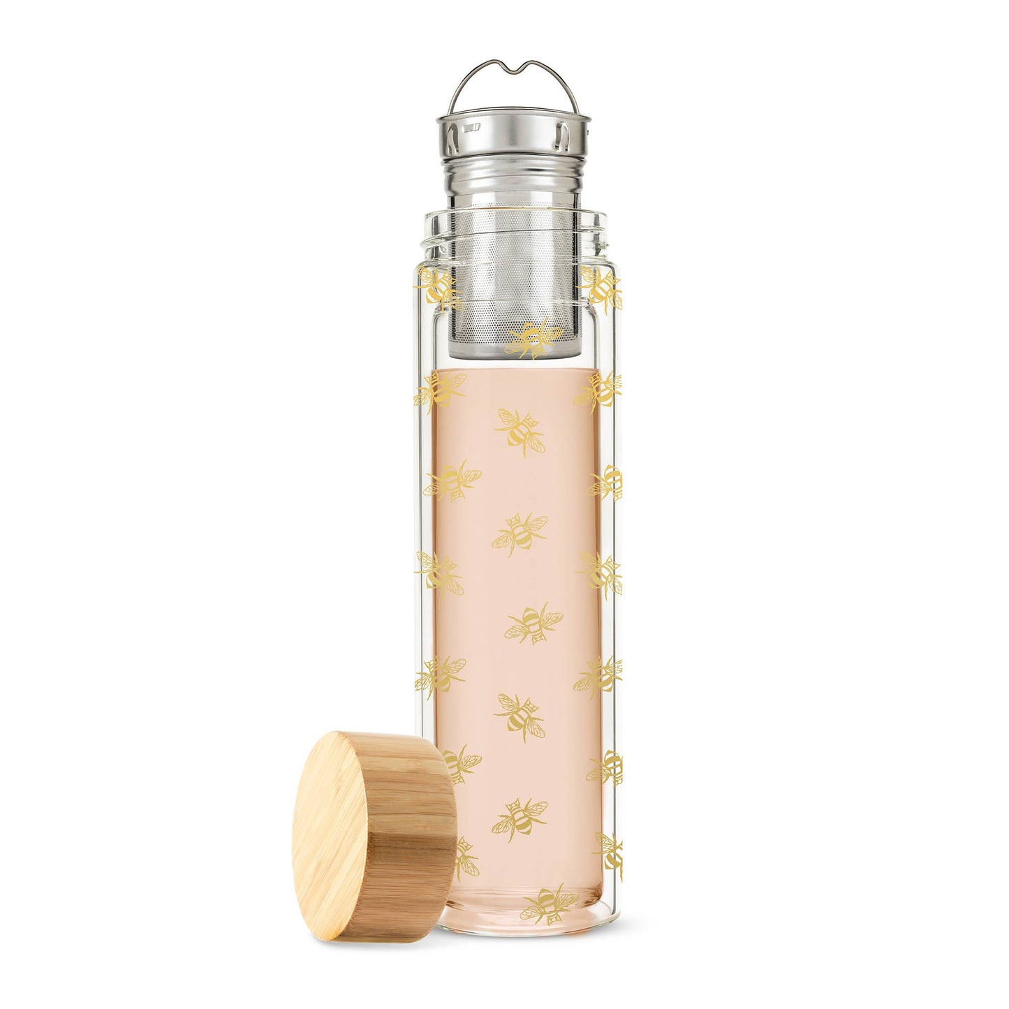 Blair™ Insulated Glass Travel Mug with Tea Infuser Bee -