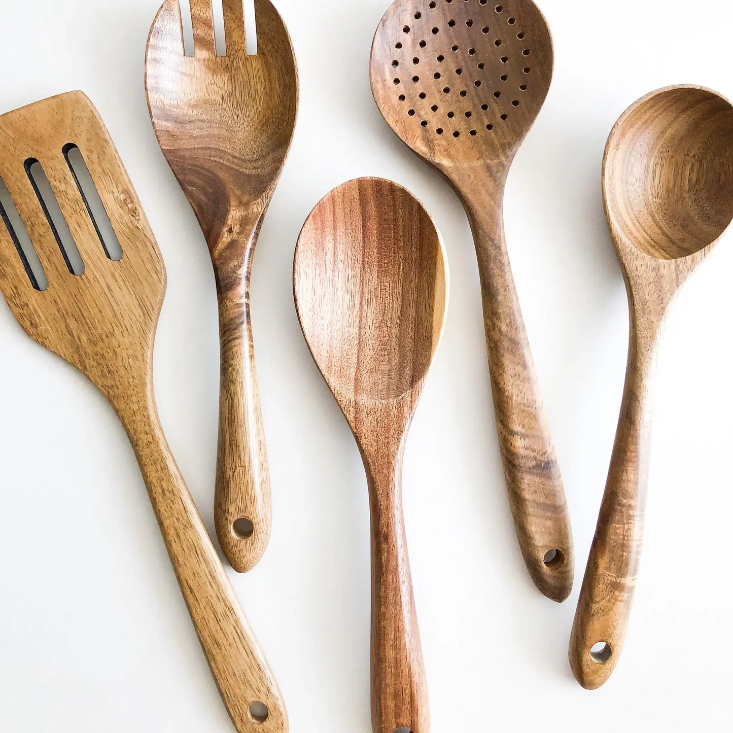 Natural Acacia Wood Kitchen Utensil Set -