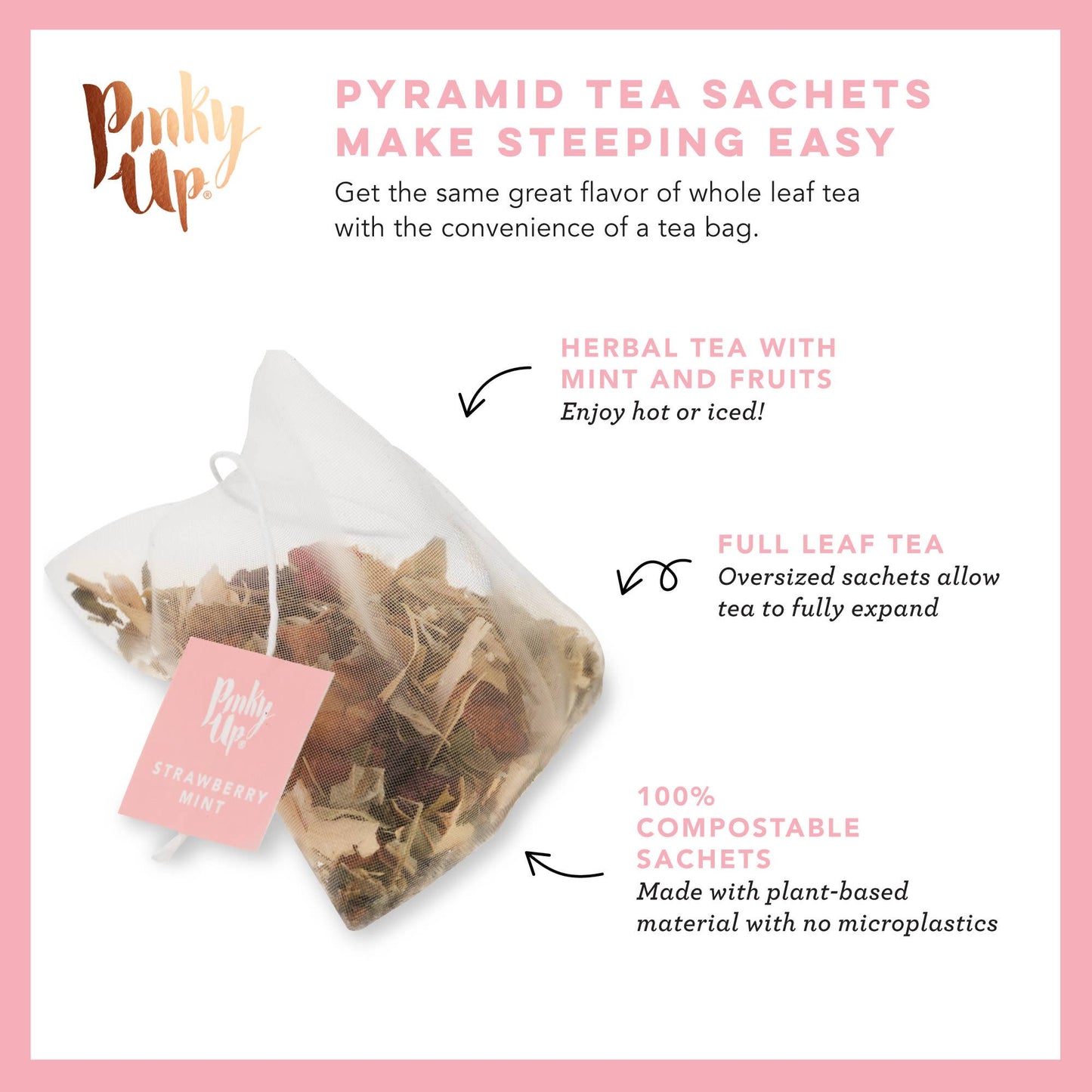 Strawberry Mint Herbal Tea 15 Sachets -