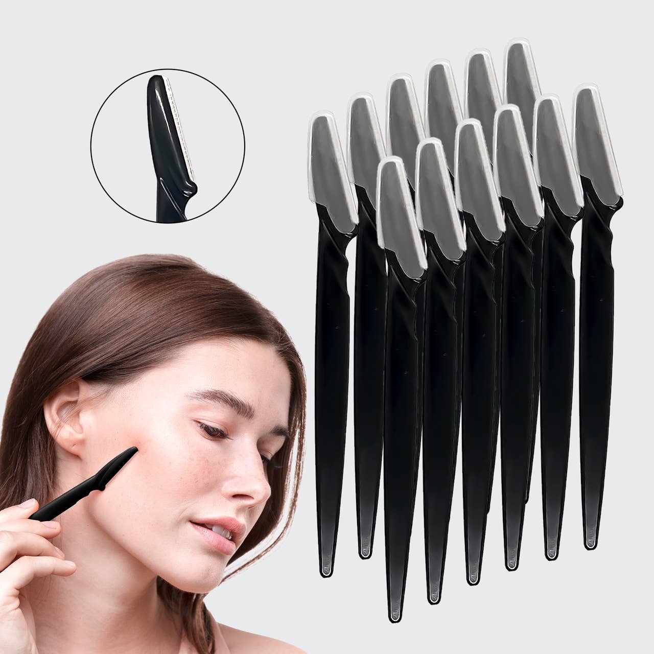 Recycled Plastic Dermaplaners 12pc Set - Black -