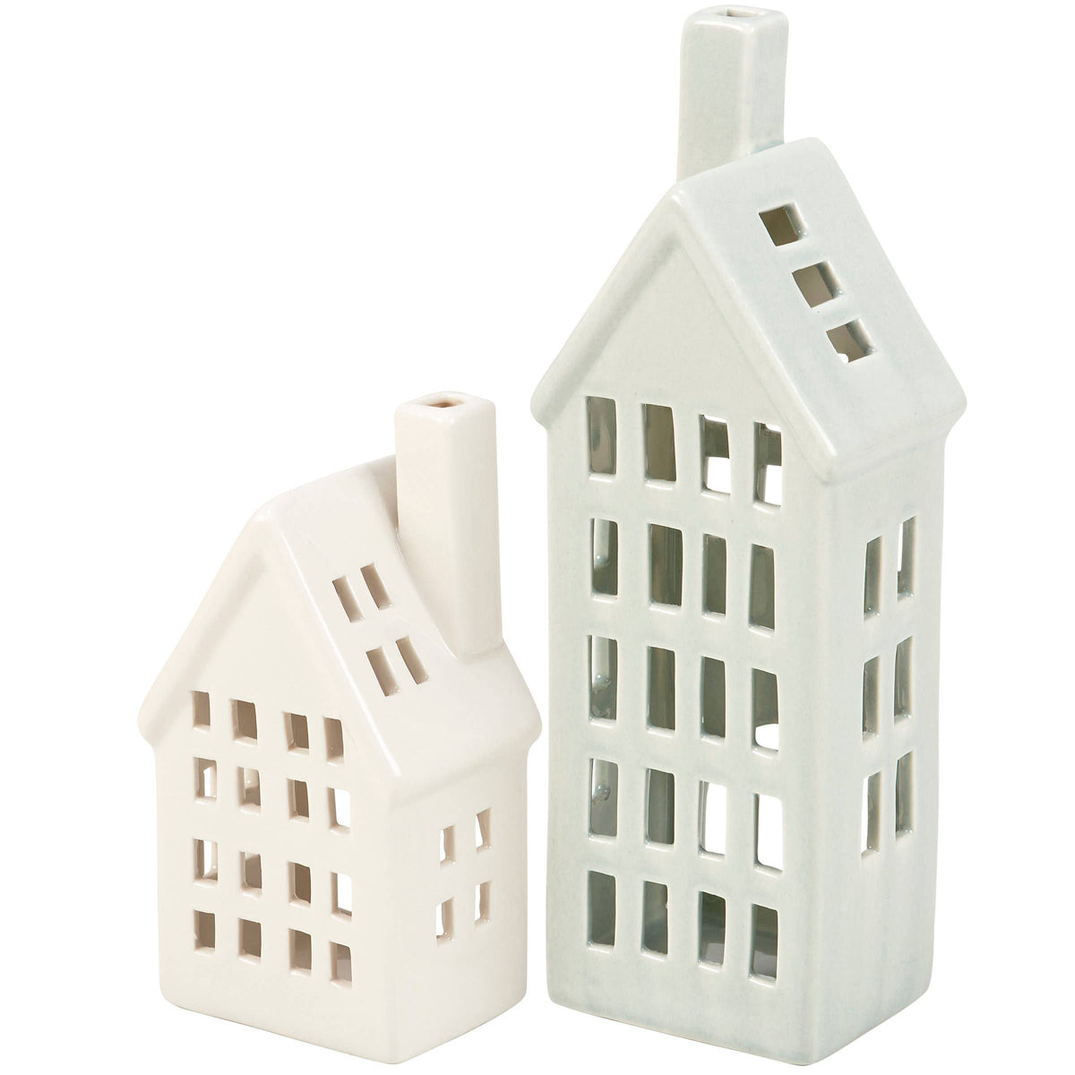 Village House Candle Holder Set -