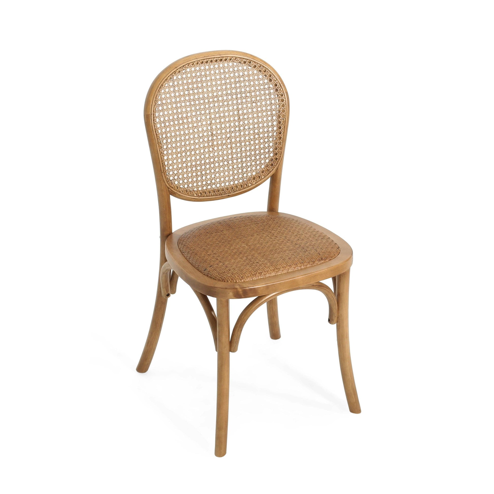 Light Brown Vintage Style Dining Chairs Set of 2 -