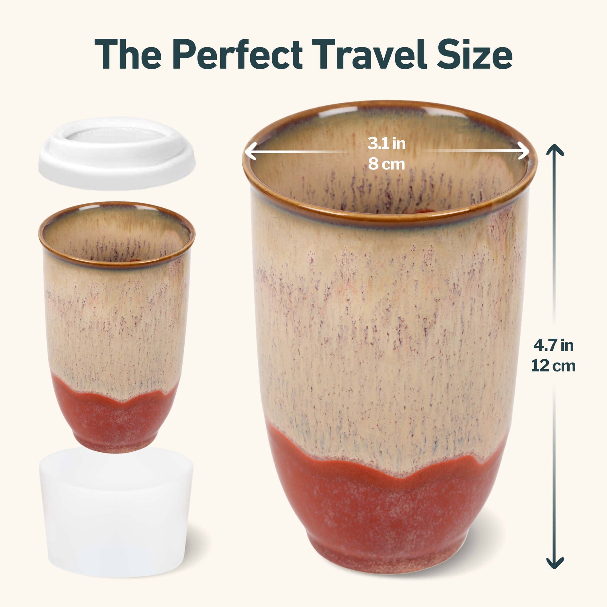 Jupiter Ceramic Travel Mug – 12oz with Lid & Sleeve -