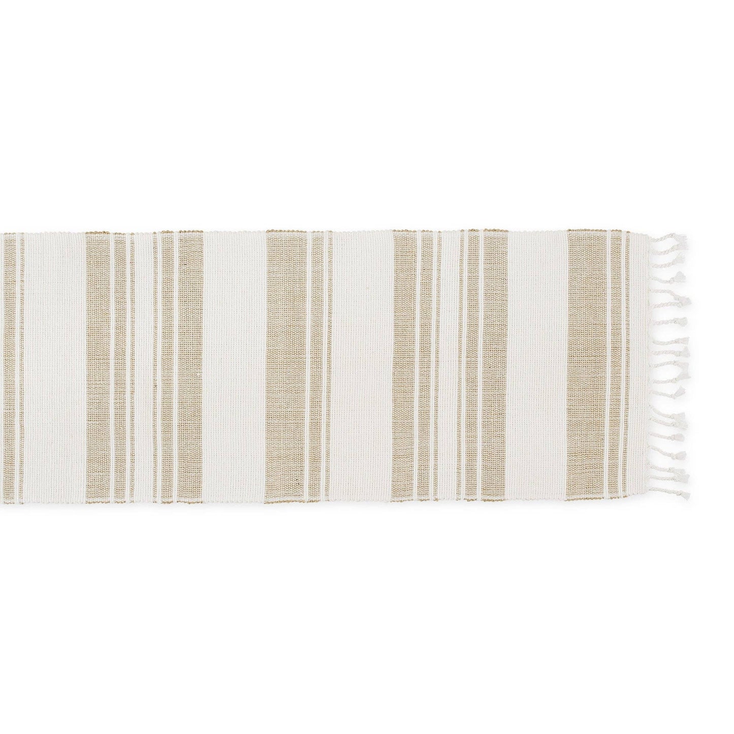 Coastal Sands Stripe Cotton Jute Table Runner - Table Runners