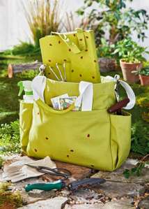 Ladybug Garden Tote Green Multi Cotton Spring -